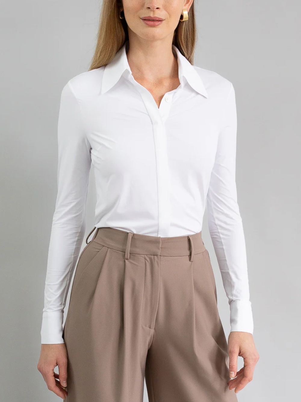Luxeire Classic Button Up in White